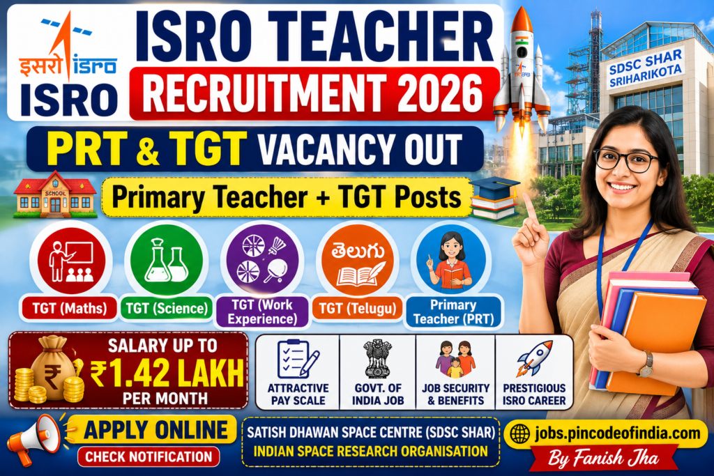 ISRO SDSC SHAR PRT TGT Recruitment 2026 Apply Online | Teacher Vacancy Notification