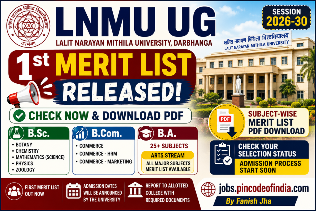 LNMU UG 1st Merit List 2026 Out | BA BSc BCom First Merit List PDF Download