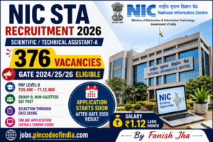 NIC Scientific Technical Assistant Recruitment 2026 Apply Online for 376 Posts