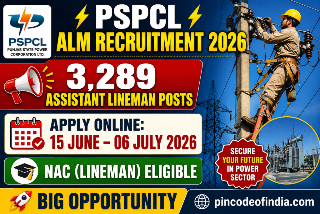 PSPCL Assistant Lineman Recruitment 2026 (NAC): Apply Online for 3289 Posts
