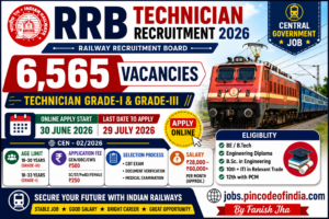 Railway RRB Technician Recruitment 2026 Apply Online for 6565 Posts 1 Railway RRB Technician Recruitment 2026 Apply Online for 6565 Posts