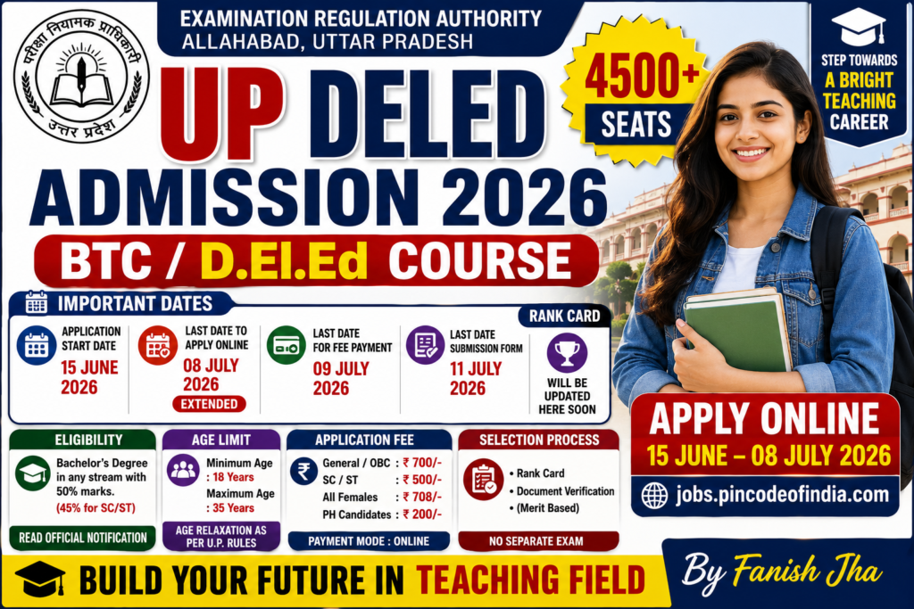 UP DELEd Admission 2026 Online Form | Apply for BTC/D.El.Ed Course