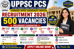 UPPSC PCS Recruitment 2026 Apply Online for 500 Posts | UP PCS Pre Notification