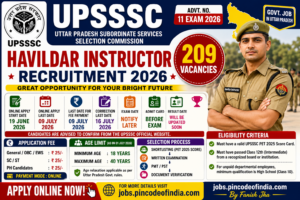 UPSSSC Havildar Instructor Recruitment 2026 Apply Online for 209 Posts 1 UPSSSC Havildar Instructor Recruitment 2026 Apply Online for 209 Posts
