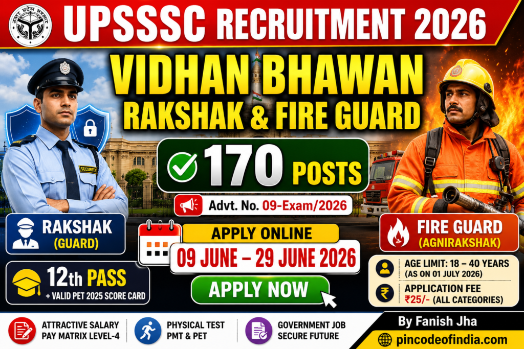 UPSSSC Vidhan Bhawan Rakshak & Fire Guard Recruitment 2026 Apply Online for 170 Posts