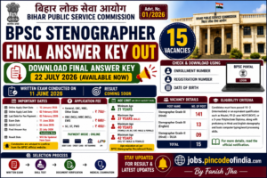 Bihar BPSC Stenographer 2026: Final Answer Key Out, Download PDF