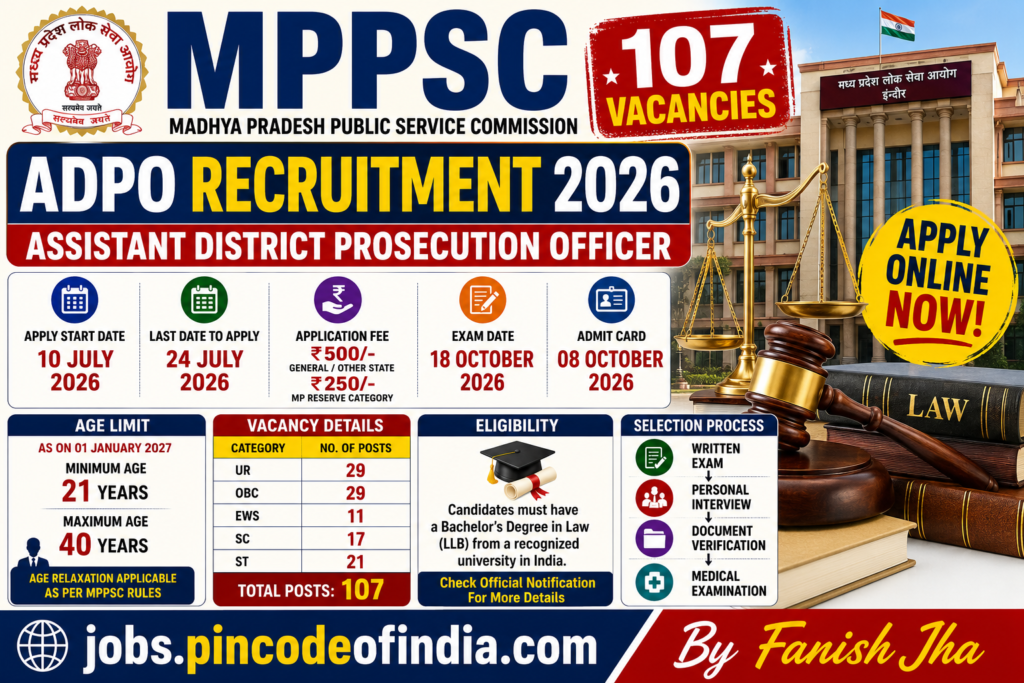 MPPSC ADPO Recruitment 2026 Apply Online for 107 Posts