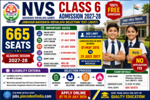 NVS Class 6 Admission 2027-28 JNVST Online Form, Eligibility & Exam Date (Date Extended) 1 NVS Class 6 Admission 2027-28 JNVST Online Form, Eligibility & Exam Date