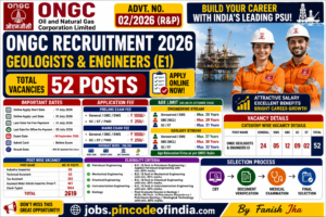 ONGC Geologists - Engineers E1 Recruitment 2026 Apply Online for 52 Posts