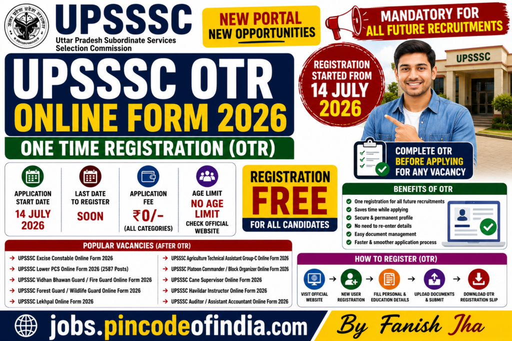 UPSSSC OTR Online Form 2026 Registration, Apply Online, Eligibility