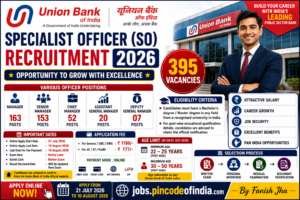 Union Bank Specialist Officer SO Recruitment 2026 Apply Online for 395 Posts 1 Union Bank Specialist Officer SO Recruitment 2026 Apply Online for 395 Posts